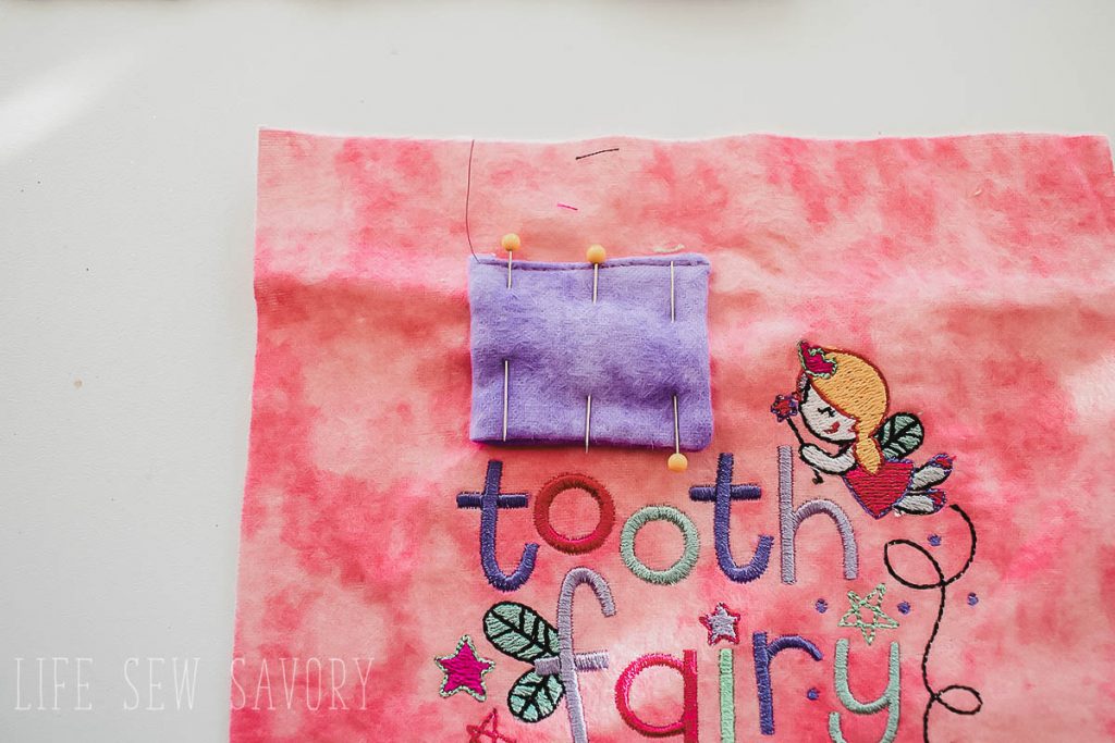 embroidered tooth fairy pillow