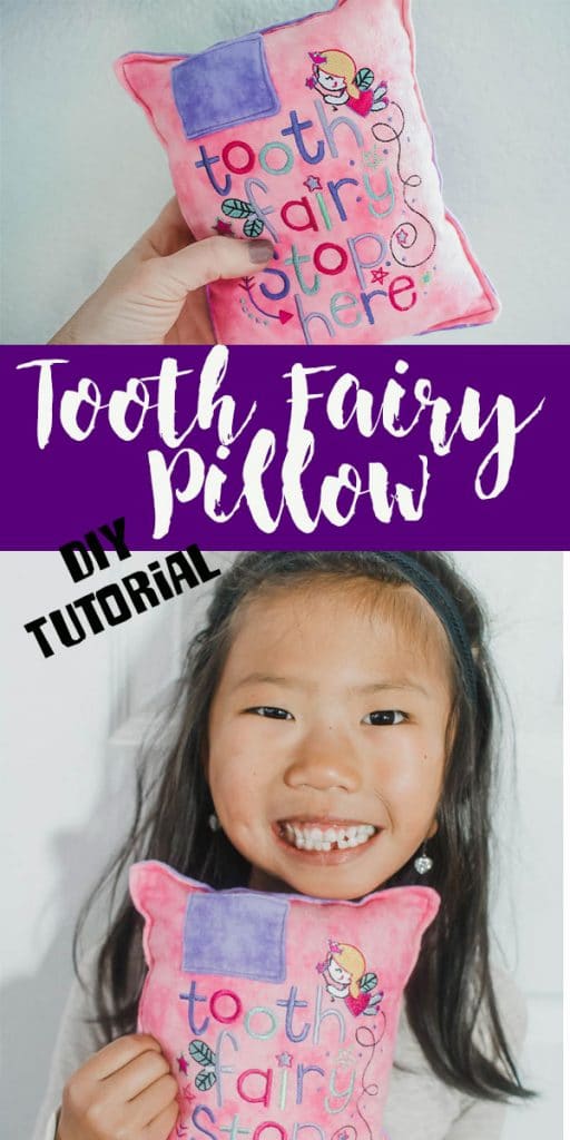 tooth fairy pillow pattern DIY with embroidered pillow for tooth fairy from Life Sew Savory