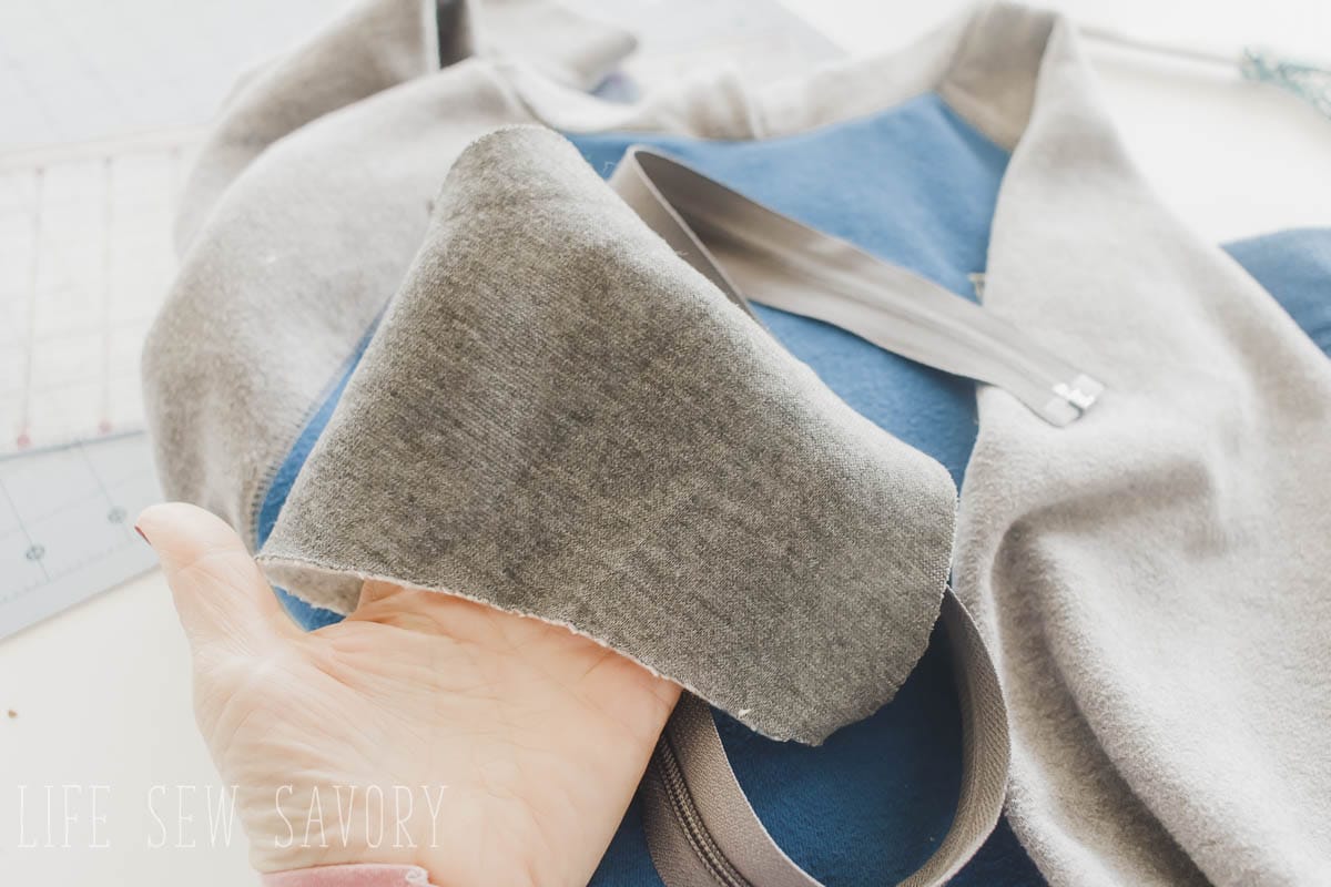 Add a zipper to a sweatshirt Life Sew Savory