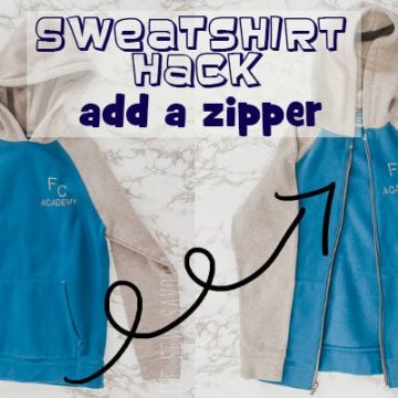 sweatshirt hack add a zipper sewing tutorial