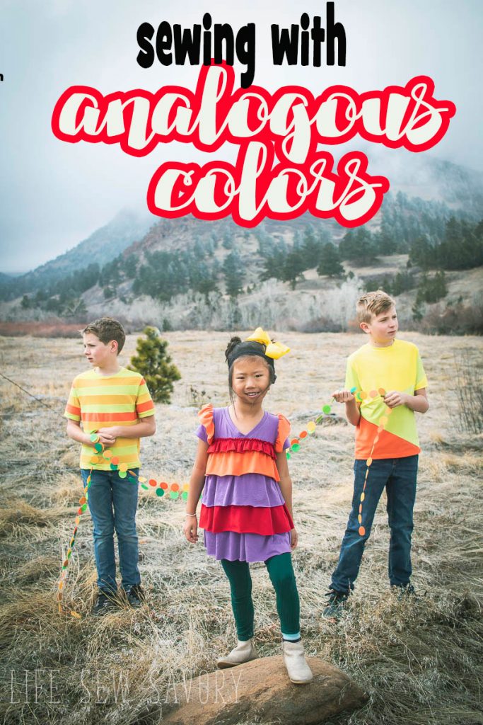 Project Run and Play week one sewing with analogous colors and free sewing patterns from Life Sew Savory