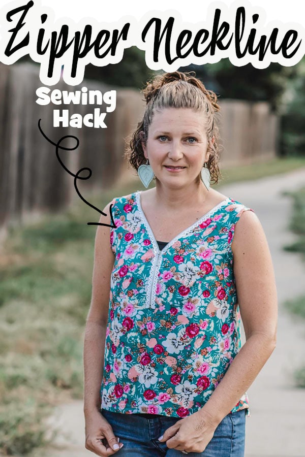 Zipper neckline sewing hack and tutorial