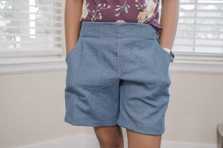 flat front of shorts
