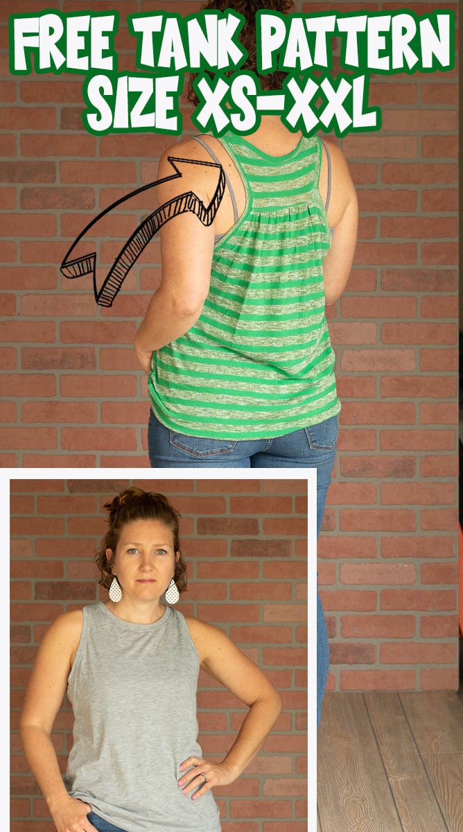sew a tank top from this free sewing pattern pdf. A free gathered back tank with cute shape and easy to sew tutorial. A simple summer sewing project in sizes xs- xxl.