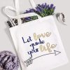 tote with free love svg