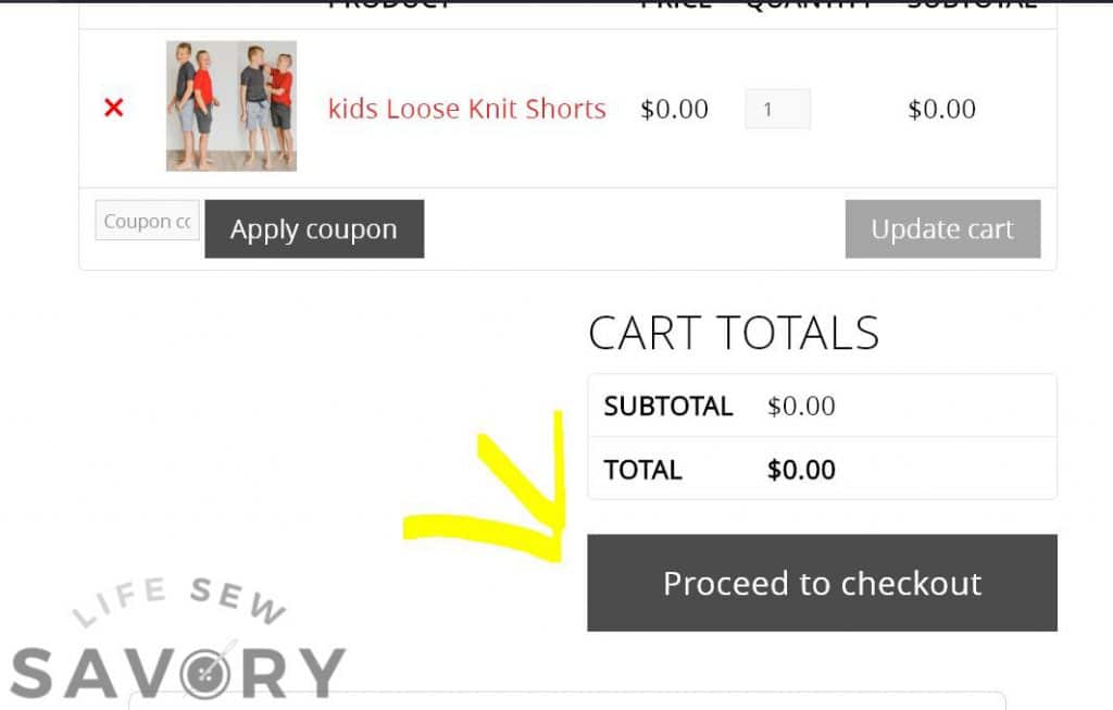 purchase free patterns items in your cart