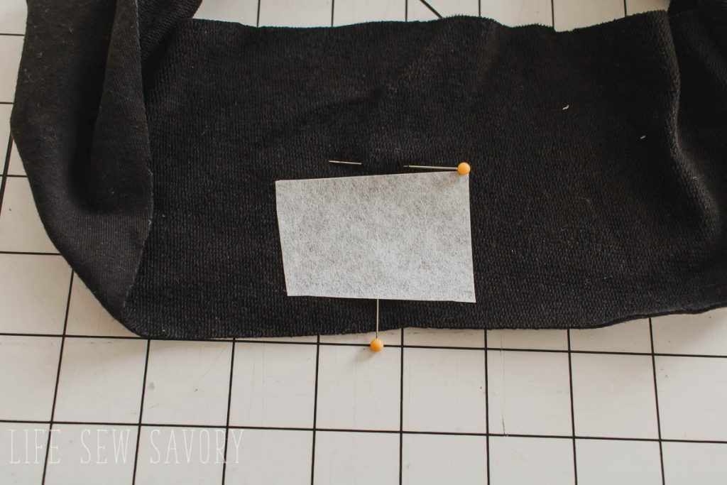 mark the center of the center of the waistband
