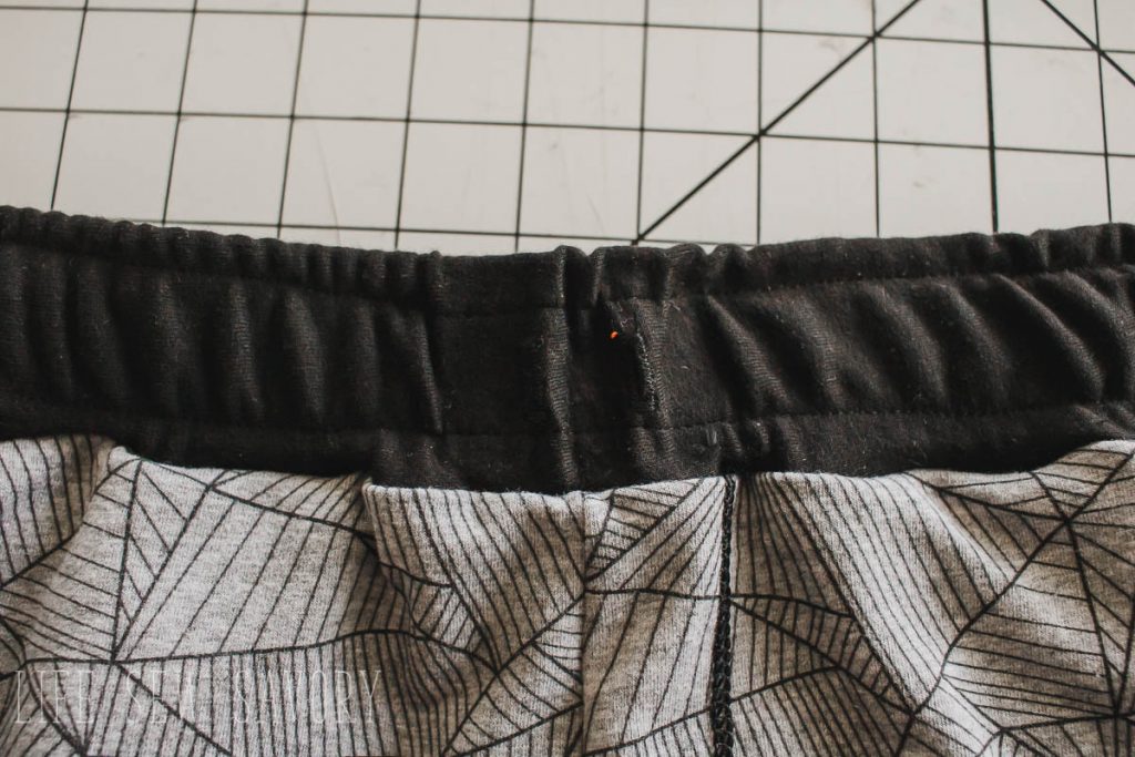 sew on top of elastic