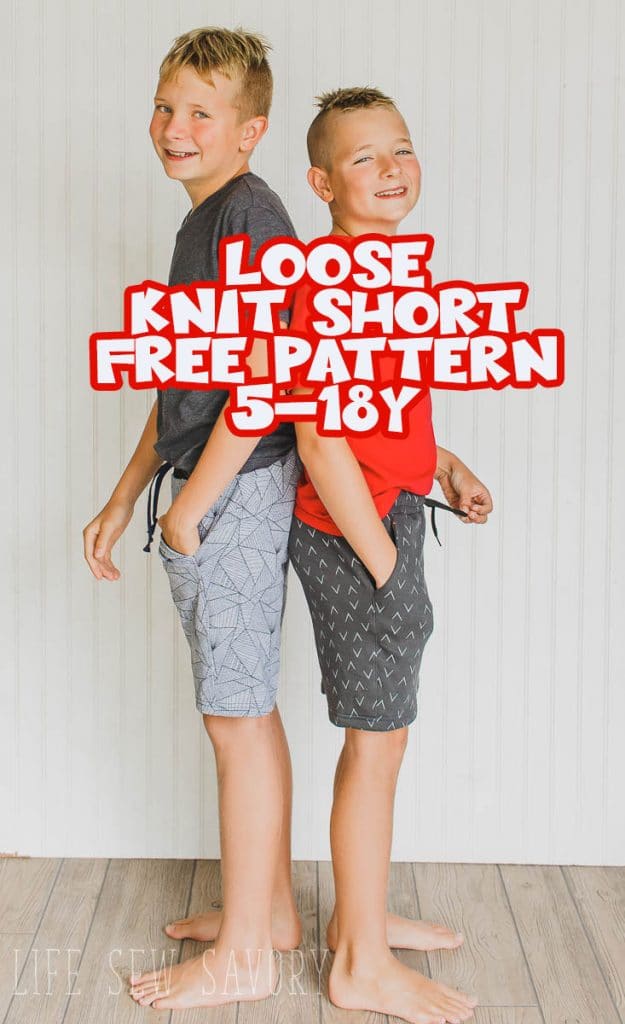 free shorts pattern loose fit shorts pattern size 5-18Y