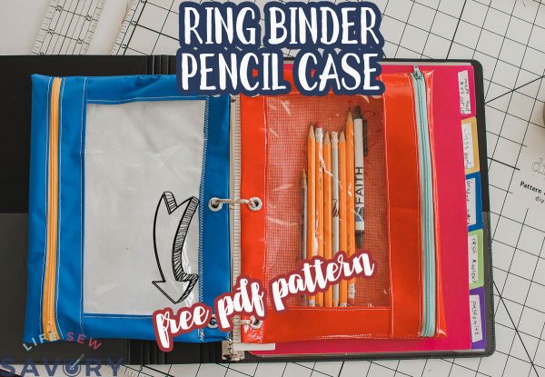 ring binder pencil pouch with free pattern
