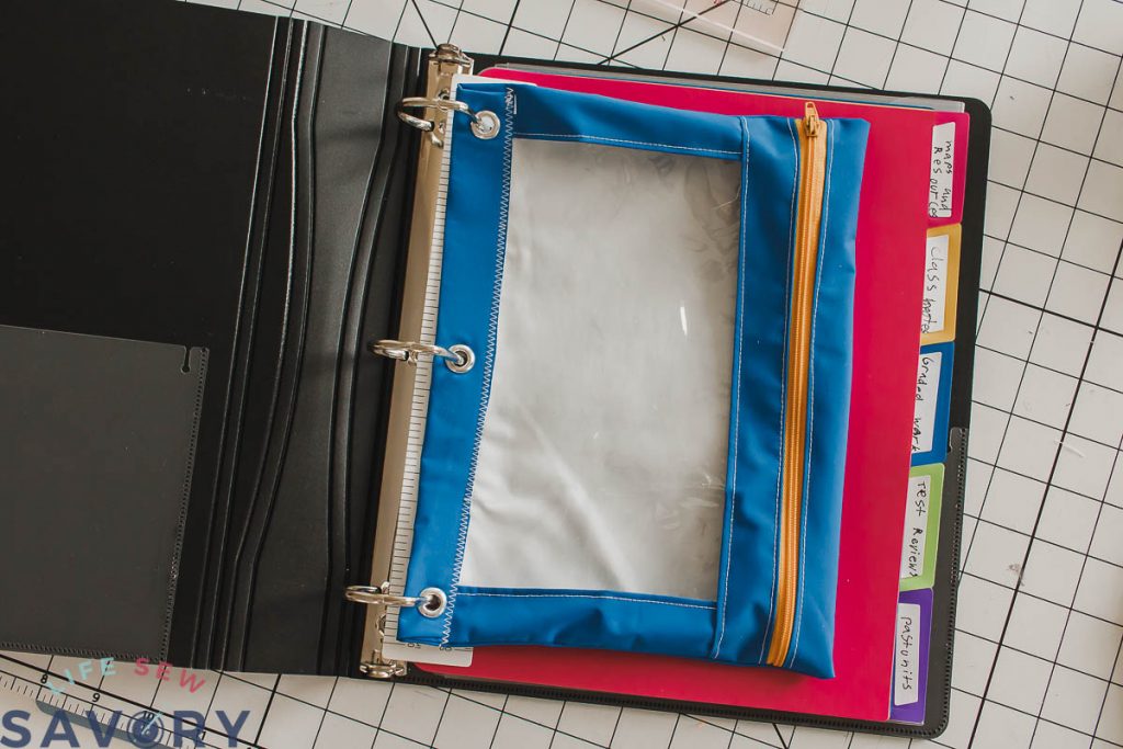 pencil pouch for three ring binders