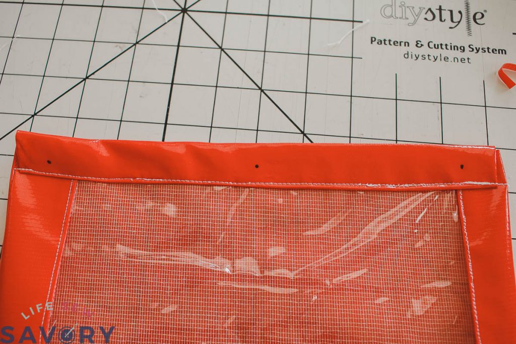 fold up the bottom of the pouch