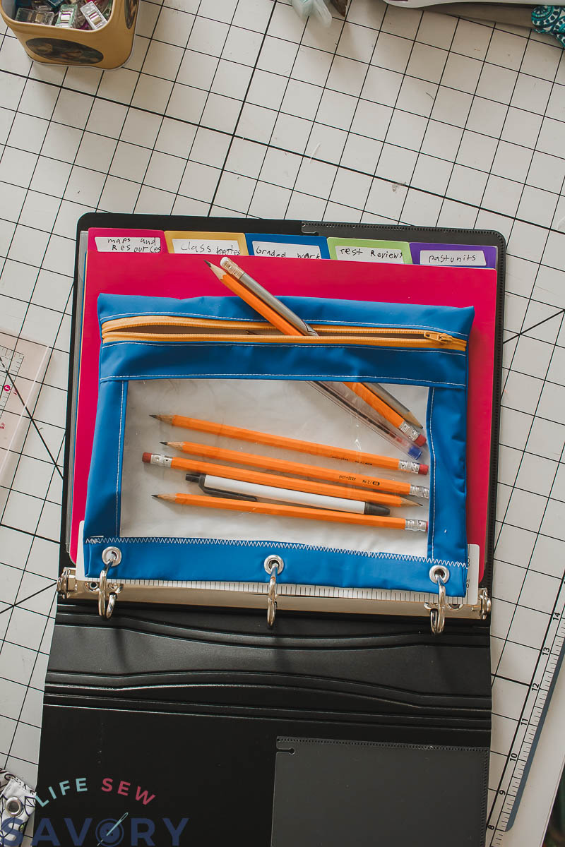 Binder Pencil Pouch free sewing pattern - Life Sew Savory