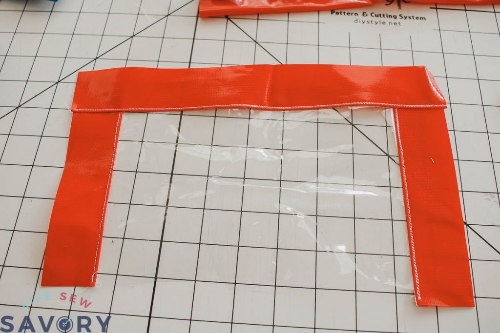sew the sides on the clear vinyl