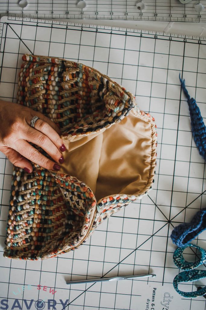 bag sewed wrong sides together