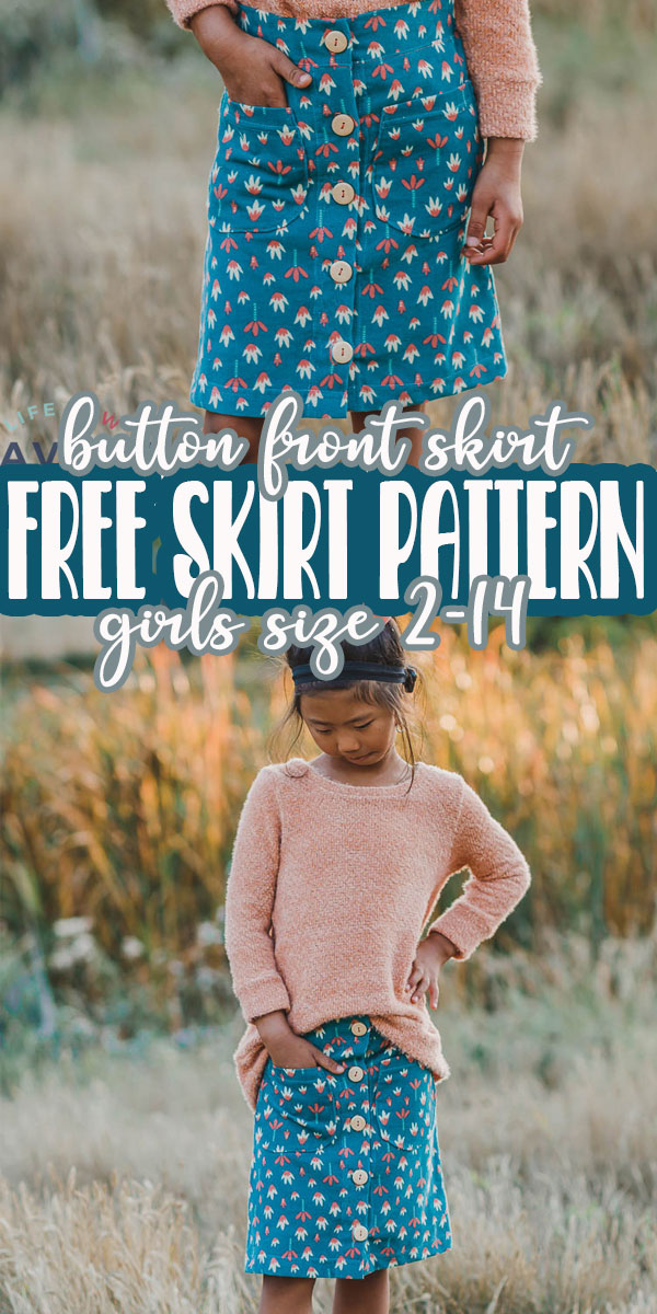 button front skirt pattern