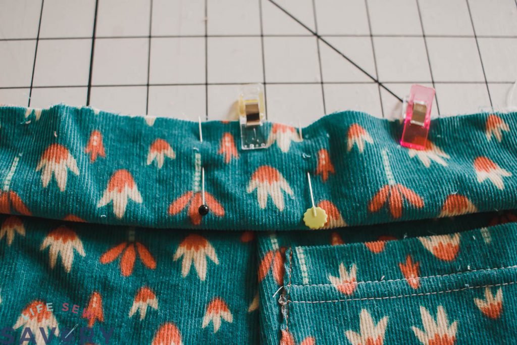 leave opening on side seam for elastic