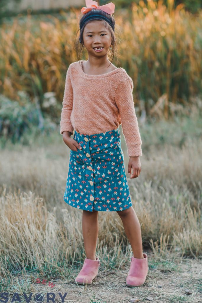 cute girls skirt with buttons