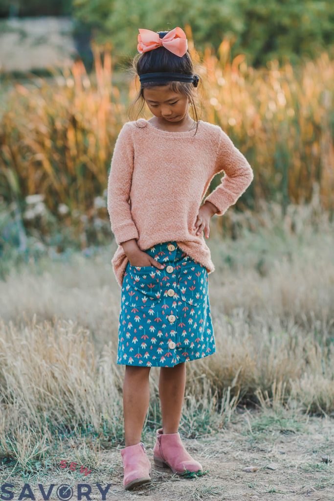 fall girls skirt free sewing pattern