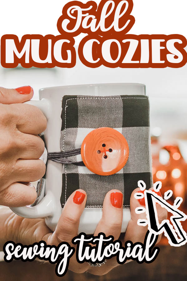 sew up an easy fall mug cozy for a cute and useful fall sewing project. This is an easy project and a perfect beginner tutorial as well. Mug Cozies keep your hands protected and add a cute fall detail to your kitchen as well.