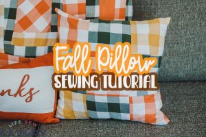 quilted nine patch fall pillow