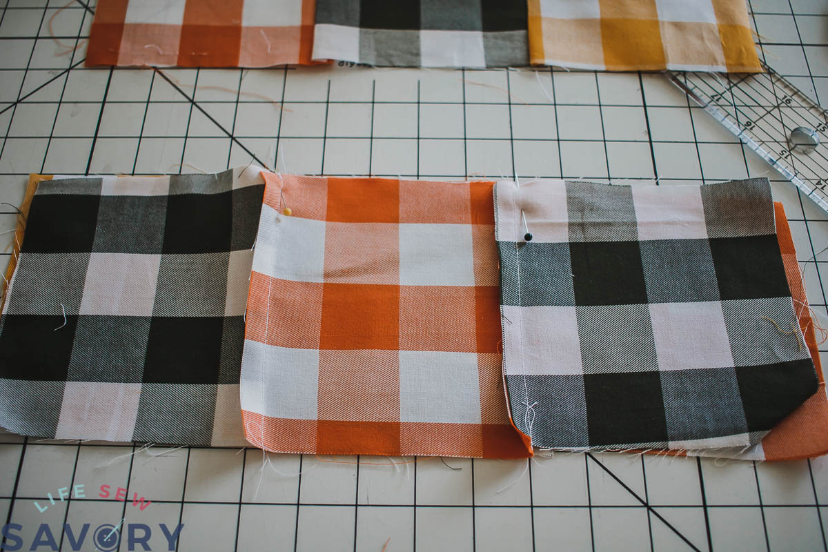 sew the rows together