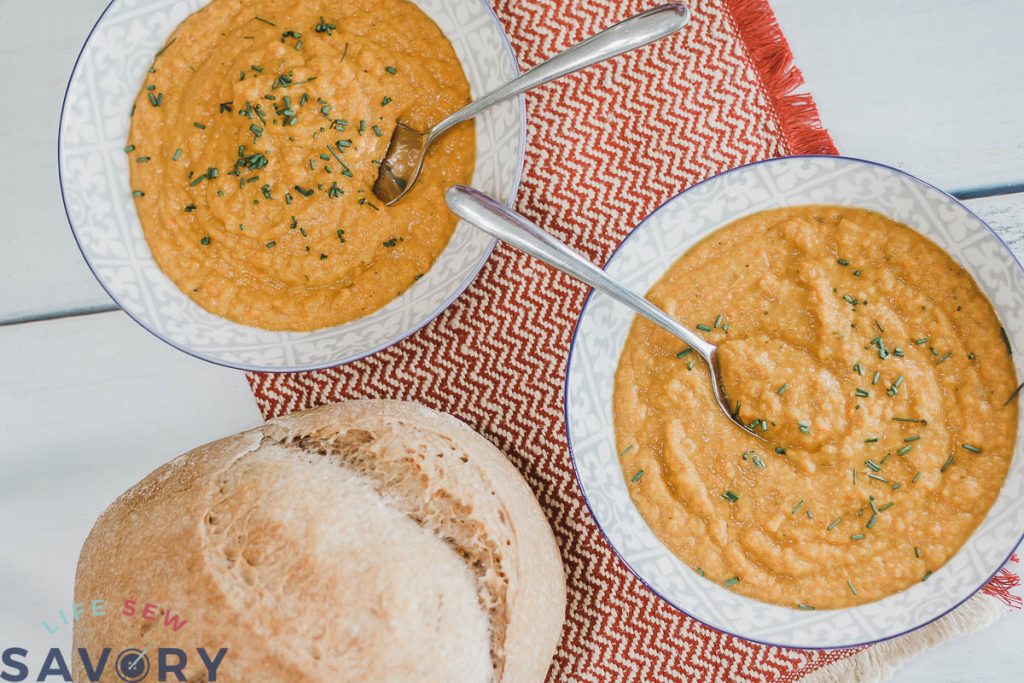 butternut squash and carrot soup with coconut milk