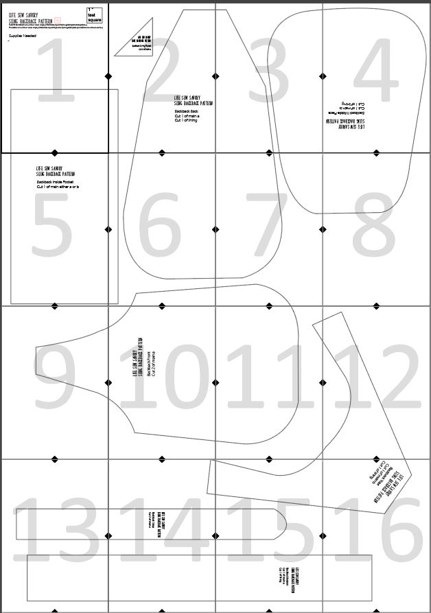 sling bag pattern layout guide