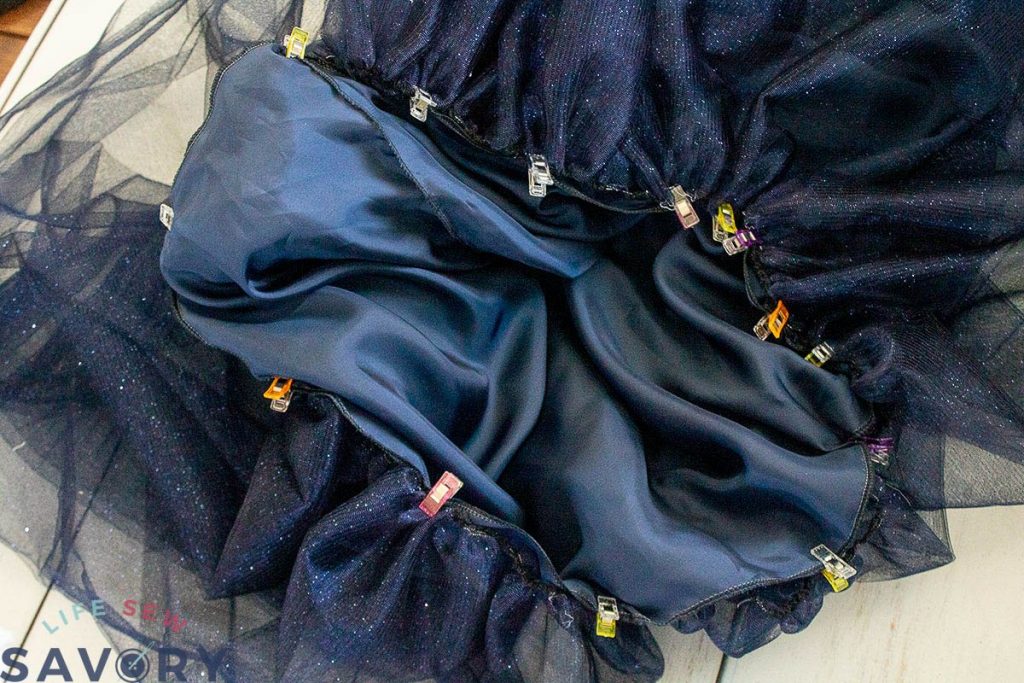 sew layers of skirt together