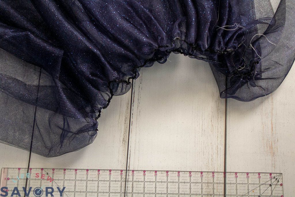 gather the tulle skirt using a serger