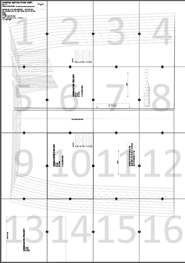 womens skirt pattern layout