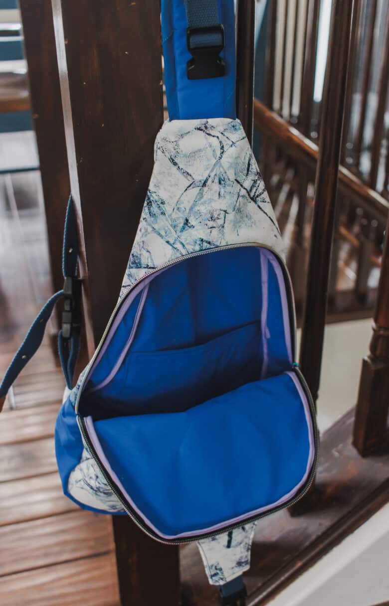 inside of backpack and pocket view