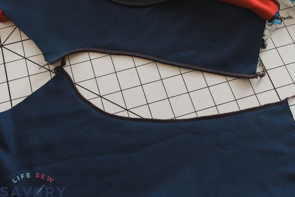 sew front seams on joggers
