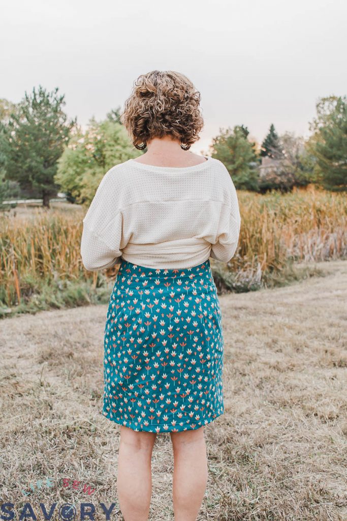 back view of skirt
