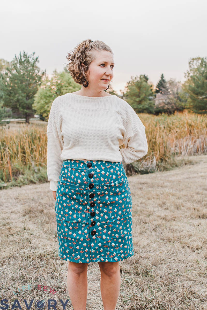 Womens Button Front Skirt - Life Sew Savory