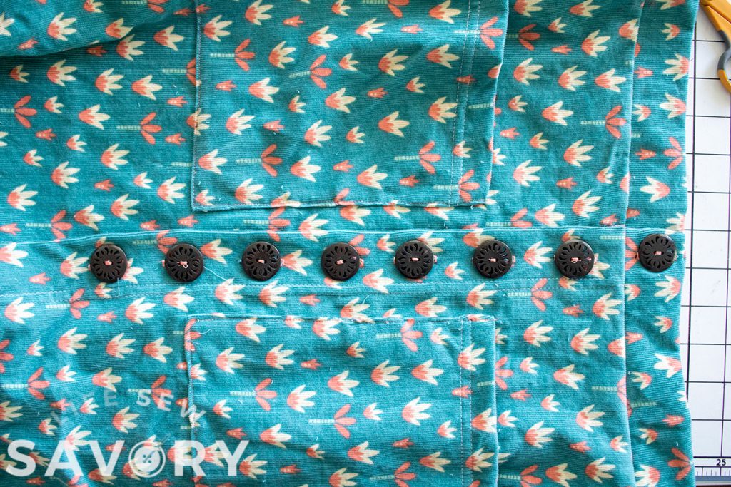 finished button placket