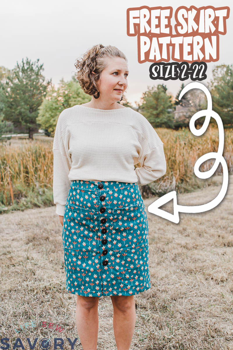 Free Corduroy Skirt Pattern - Womens - Life Sew Savory