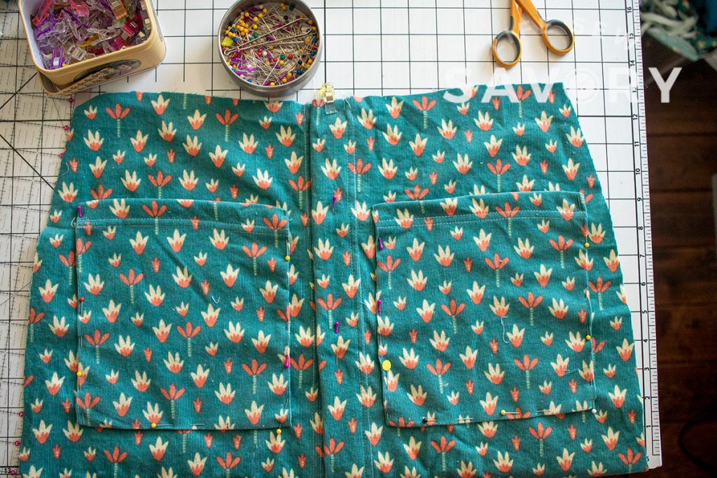 pin pockets in place