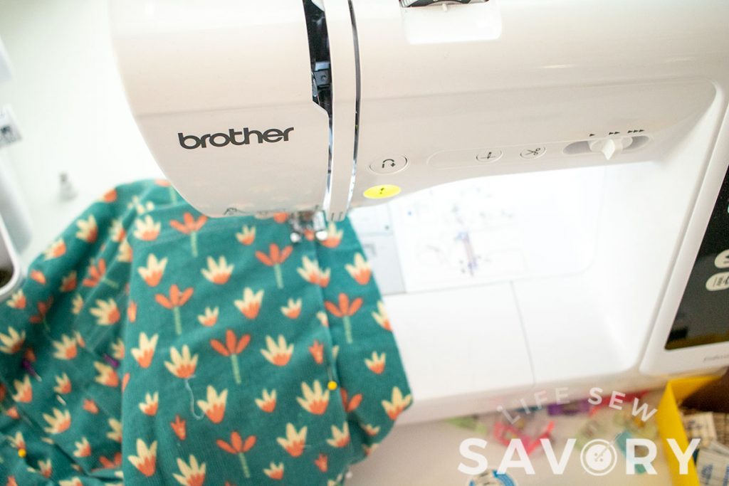 sew pocket in place