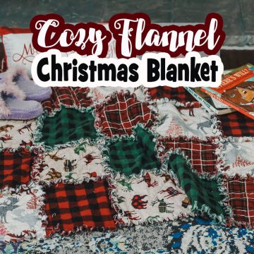 cozy Christmas fabric blanket made with flannel