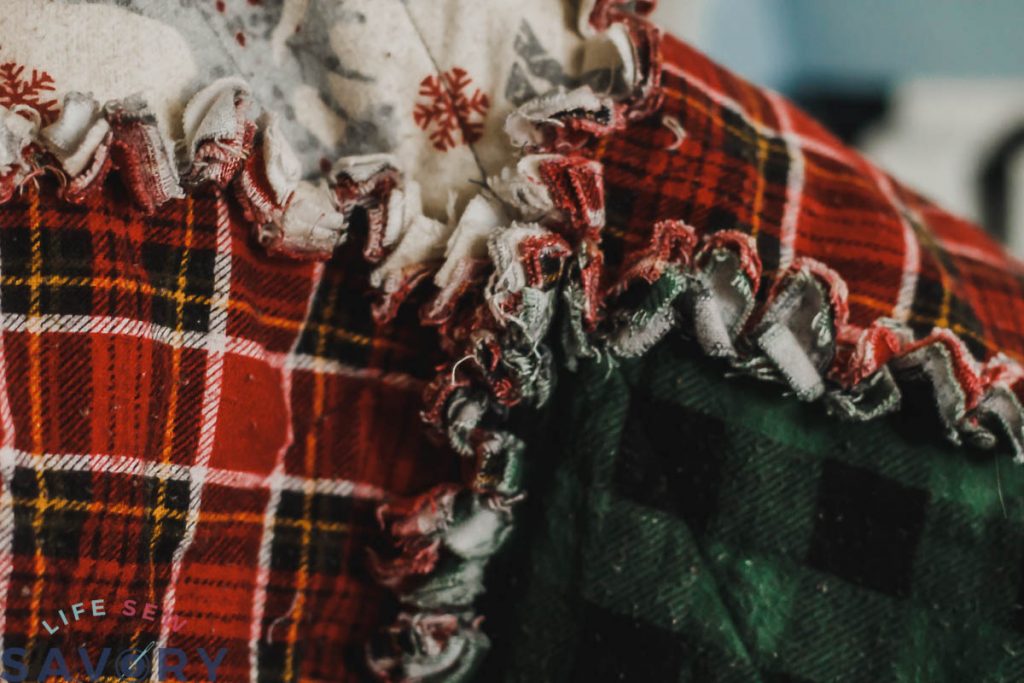 washed cozy edges with Cozy Christmas Fabric