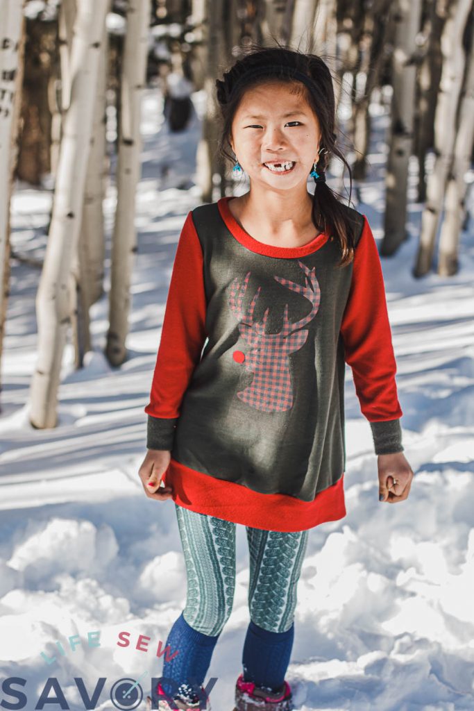 diy christmas sweatshirt with free sewing pattern