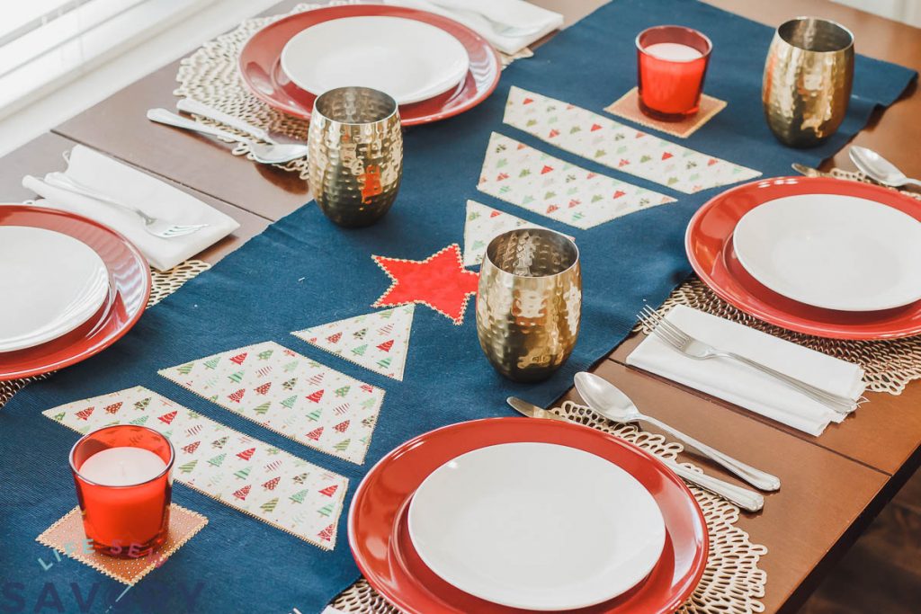 sew a Christmas tree table runner