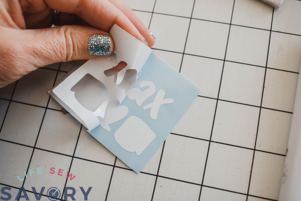 cut vinyl then pull back from design