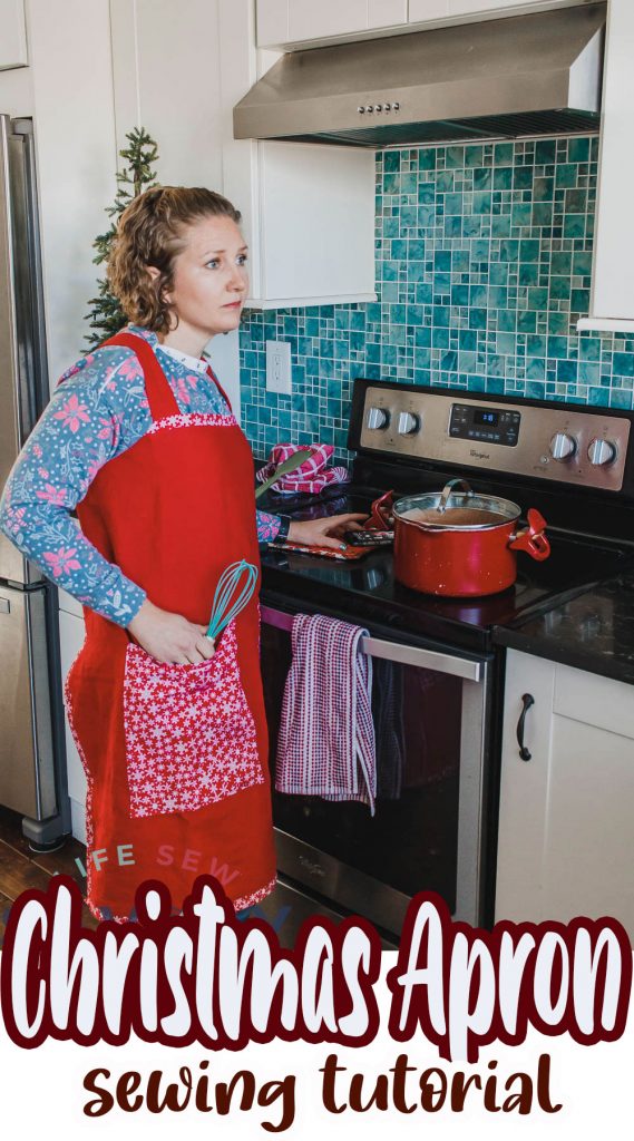 christmas apron from linen