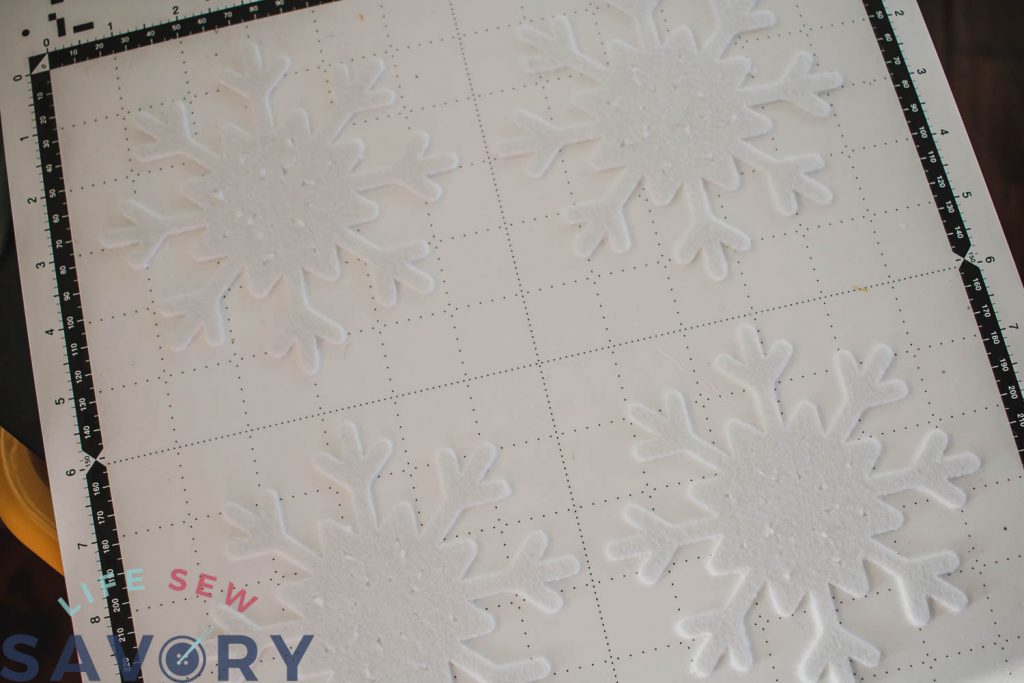 snowflakes on cutting mat