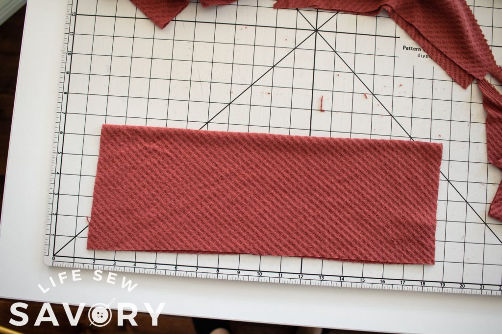 fold neck over to form the neckline