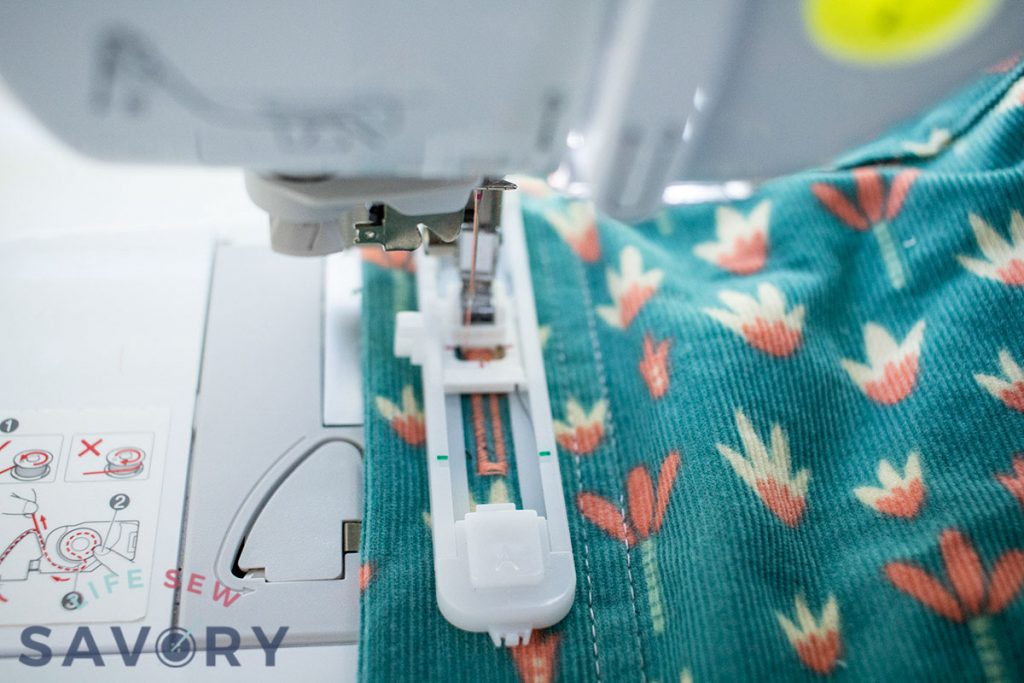 line up placement and sew