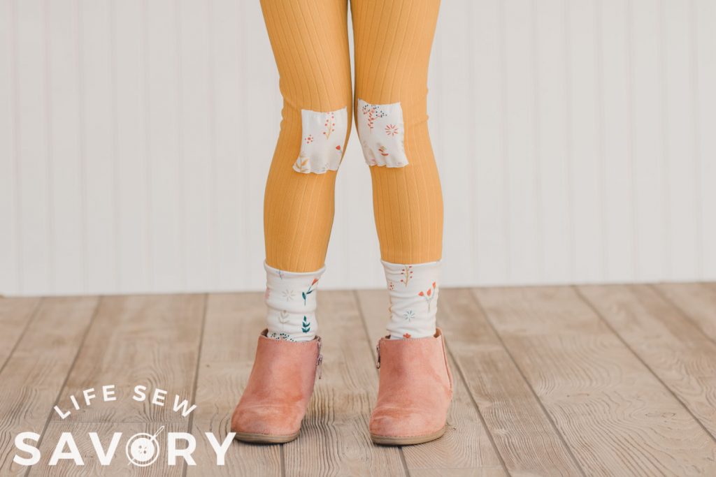 adding knee patches to leggings