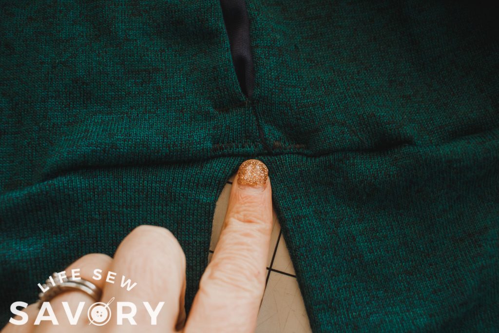stitch down band seam allowance